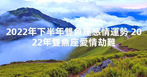 2022年下半年雙魚座感情運勢 2022年雙魚座愛情劫難